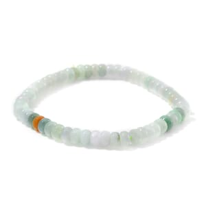 Natural Multi Jade 70.00 ctw Beaded Stretch Bracelet