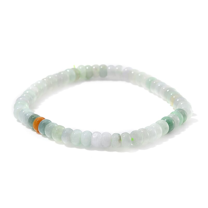Natural Multi Jade 70.00 ctw Beaded Stretch Bracelet