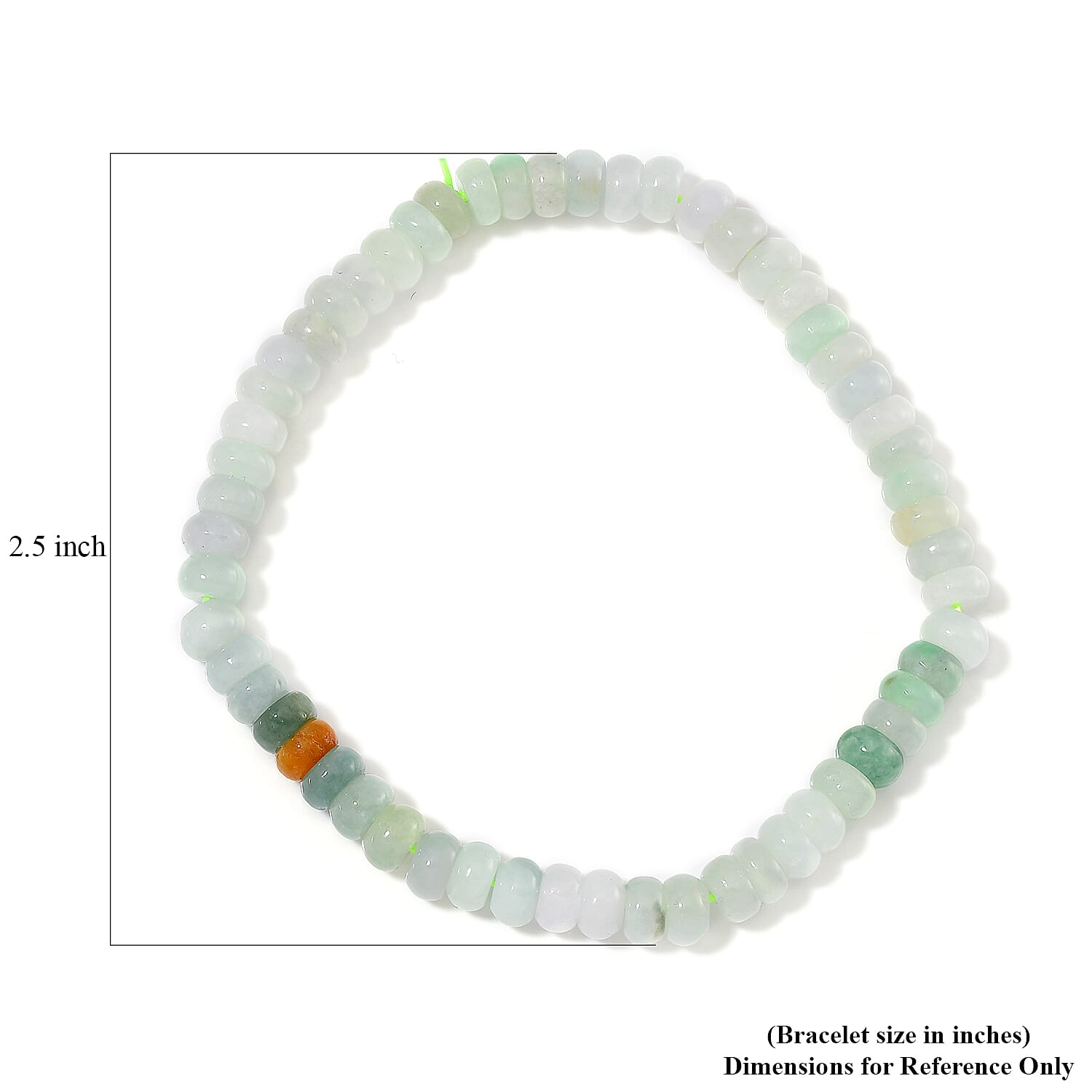 Natural Multi Jade 70.00 ctw Beaded Stretch Bracelet