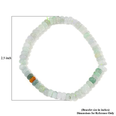 Natural Multi Jade 70.00 ctw Beaded Stretch Bracelet