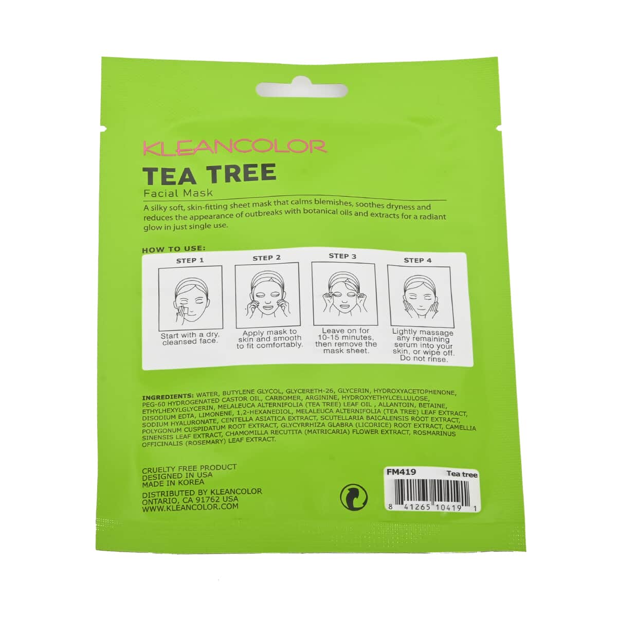 Closeout Klean Color Tea-Tree Sheet Mask in Display image number 2