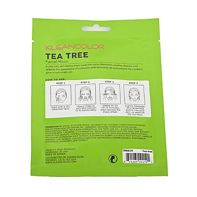 Closeout Klean Color Tea-Tree Sheet Mask in Display