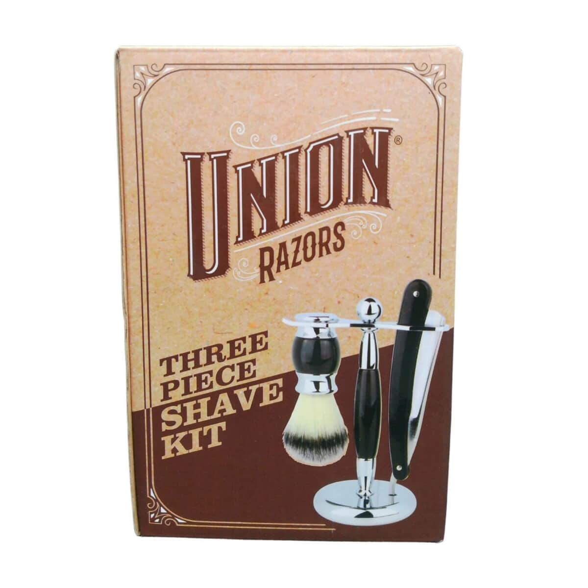 Closeout Union Razors Three Piece Straight Razor Shave Kit in Black image number 0