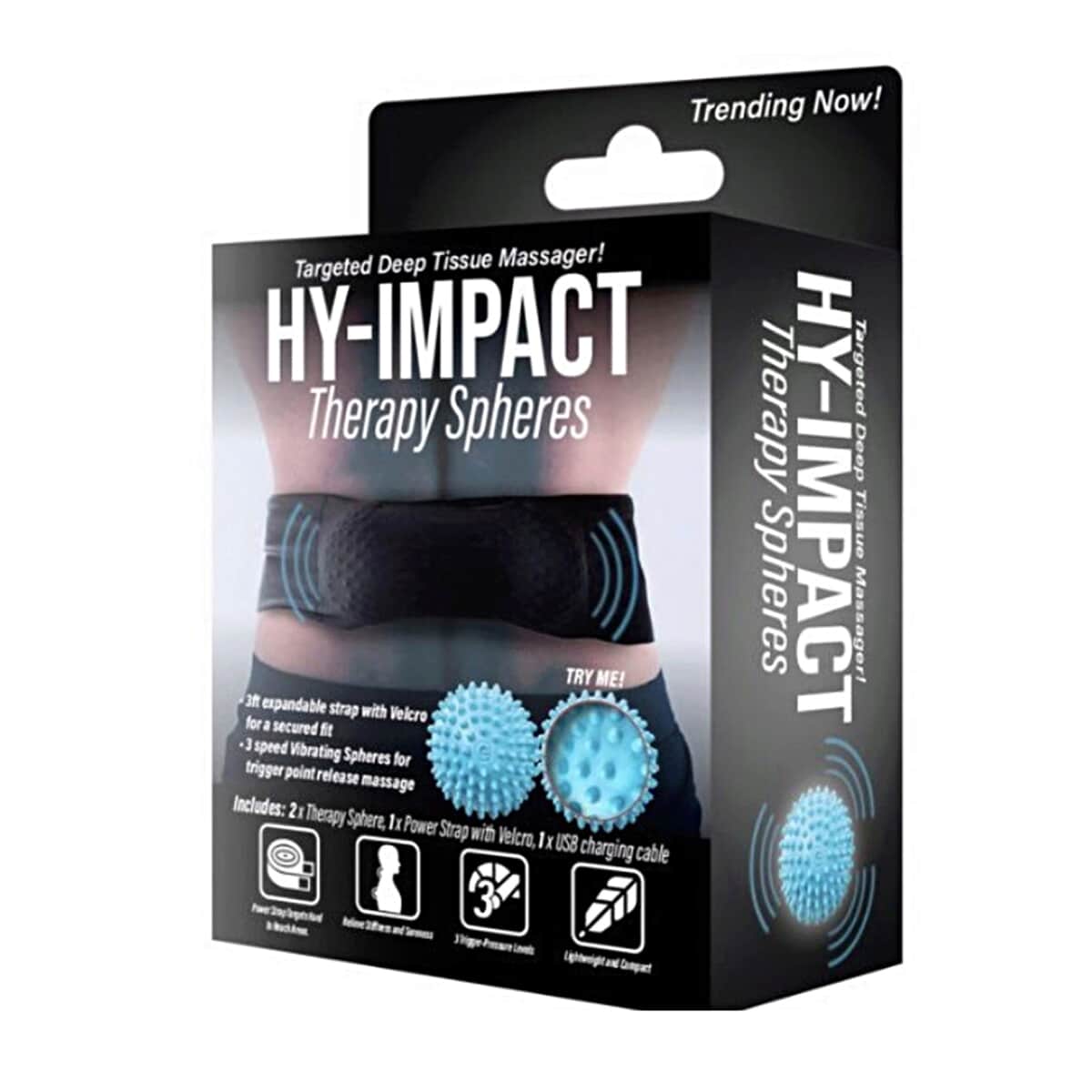 Closeout Hy-Impact 3 Speed Vibrating Massage Therapy Spheres with Expandable Strap image number 0