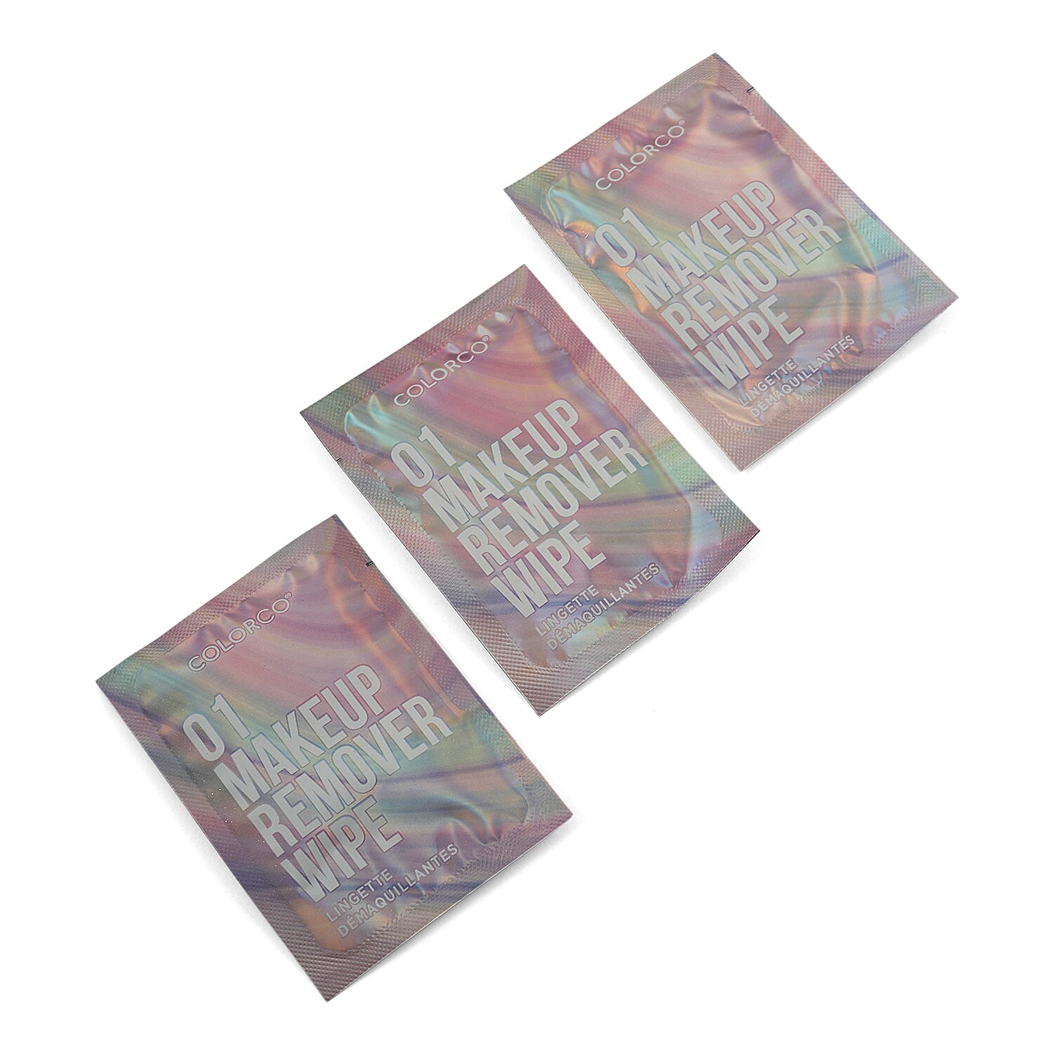 Closeout Colorco 20 Pack Holographic Individually Wrapped Travel Makeup Wipes