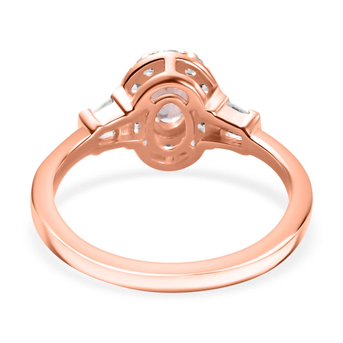 Marropino Morganite and White Zircon 0.90 ctw Ring in 18K Vermeil Rose Gold Over Sterling Silver (Size 10.0) image number 4