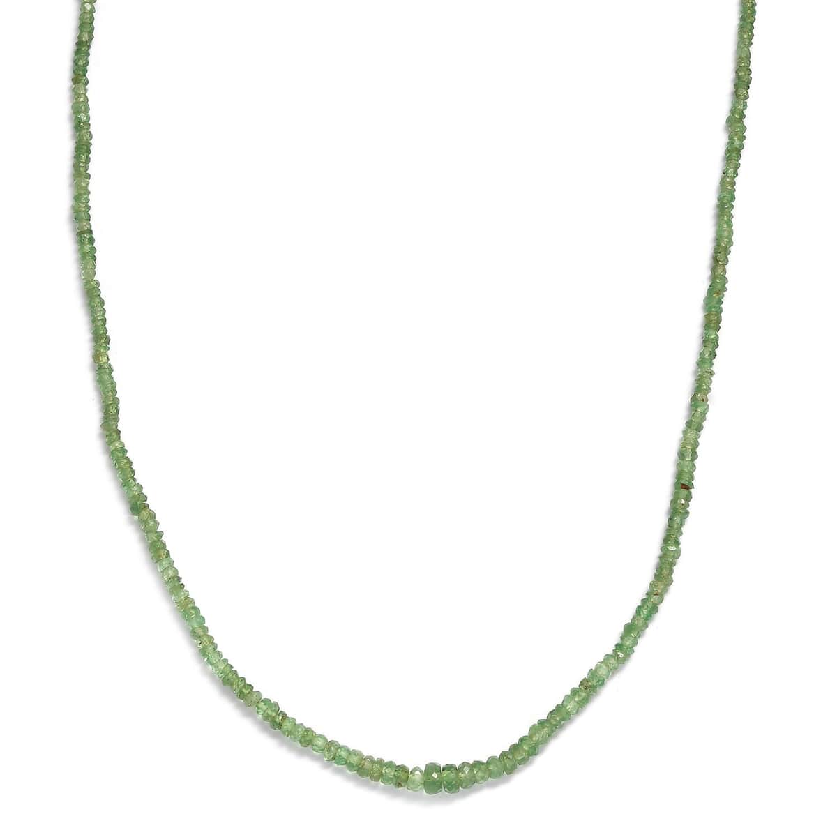 Tsavorite Garnet 25.00 ctw Beaded Necklace in Rhodium Over Sterling Silver 20 Inches image number 0