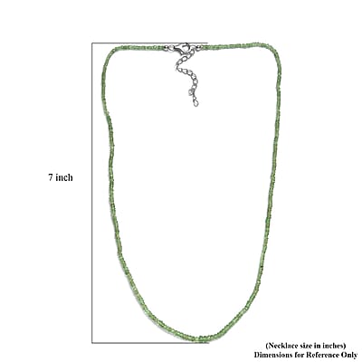 Tsavorite Garnet 25.00 ctw Beaded Necklace in Rhodium Over Sterling Silver 20 Inches