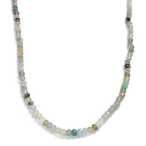 Zimbaprase 72.00 ctw Beaded Necklace in Rhodium Over Sterling Silver 20 Inches