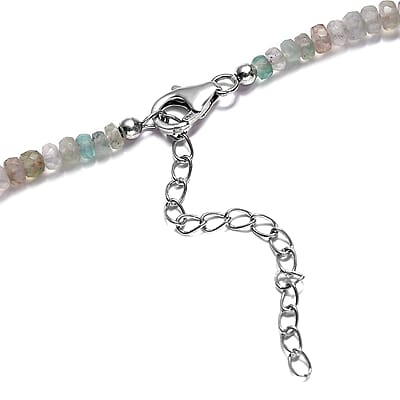 Zimbaprase 72.00 ctw Beaded Necklace in Rhodium Over Sterling Silver 20 Inches