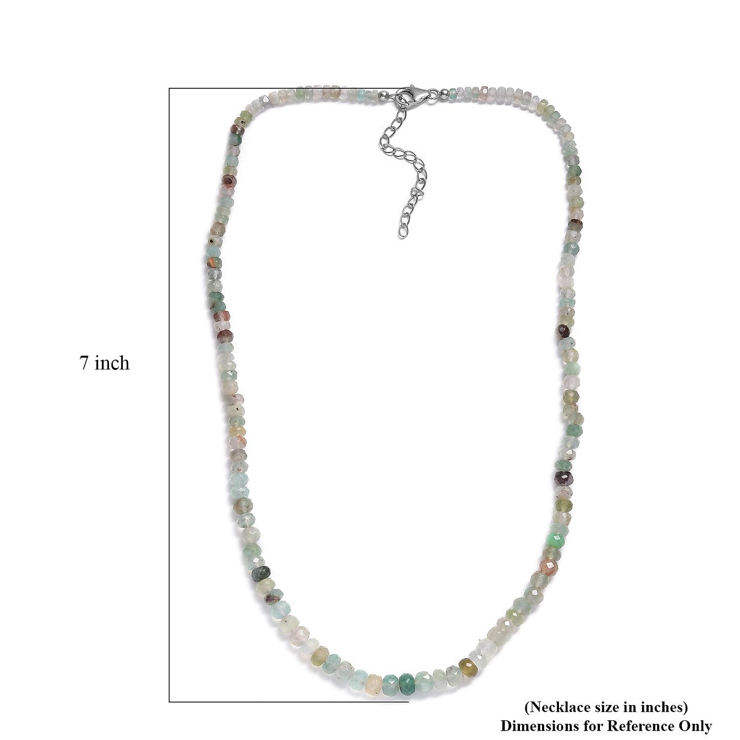 Zimbaprase 72.00 ctw Beaded Necklace in Rhodium Over Sterling Silver 20 Inches