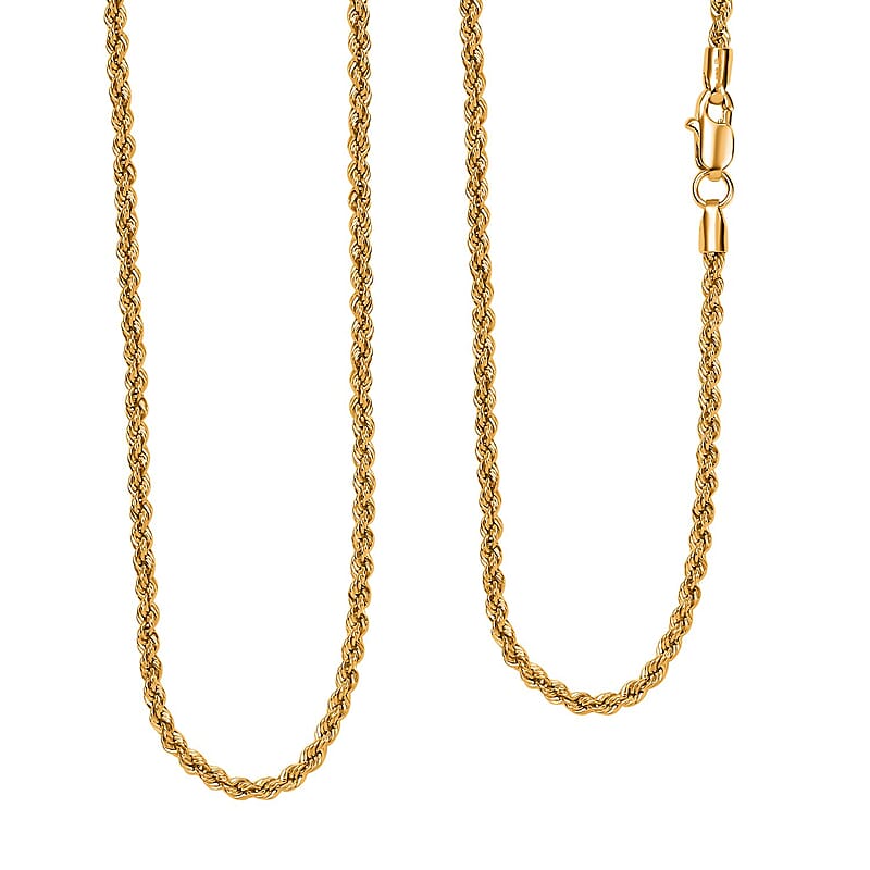 Rope Chain Necklace in 20K Yellow Gold 20 Inches 2.80 Grams
