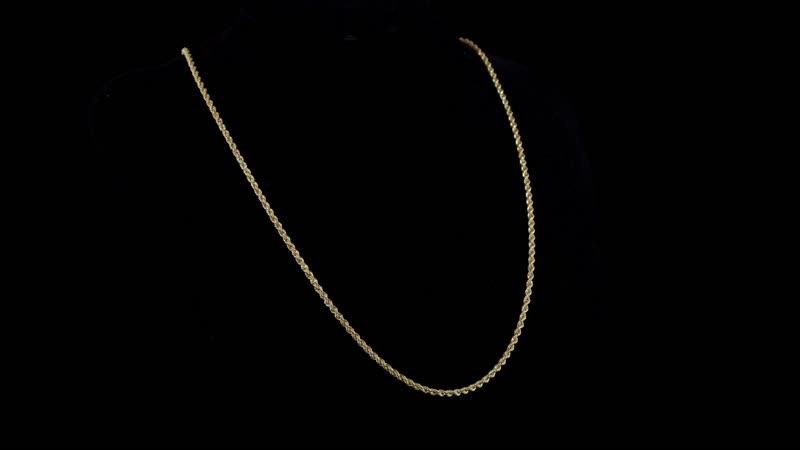 Rope Chain Necklace in 20K Yellow Gold 20 Inches 2.80 Grams