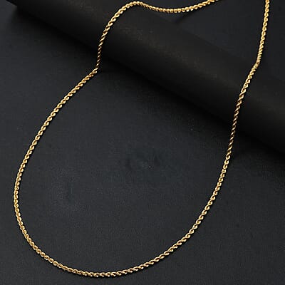 Rope Chain Necklace in 20K Yellow Gold 20 Inches 2.80 Grams