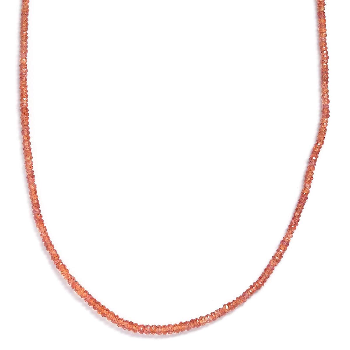 Songea Sapphire 40.00 ctw Beaded Necklace in Rhodium Over Sterling Silver 18 Inches image number 0