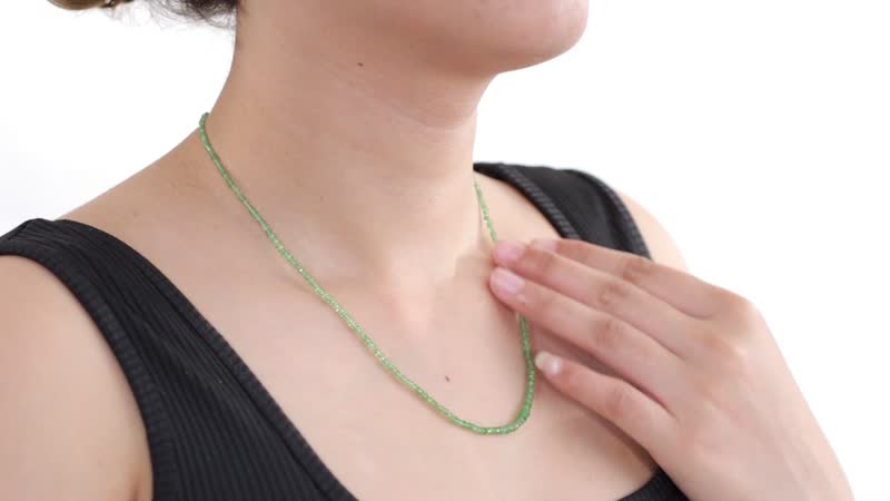 Songea Sapphire 40.00 ctw Beaded Necklace in Rhodium Over Sterling Silver 18 Inches