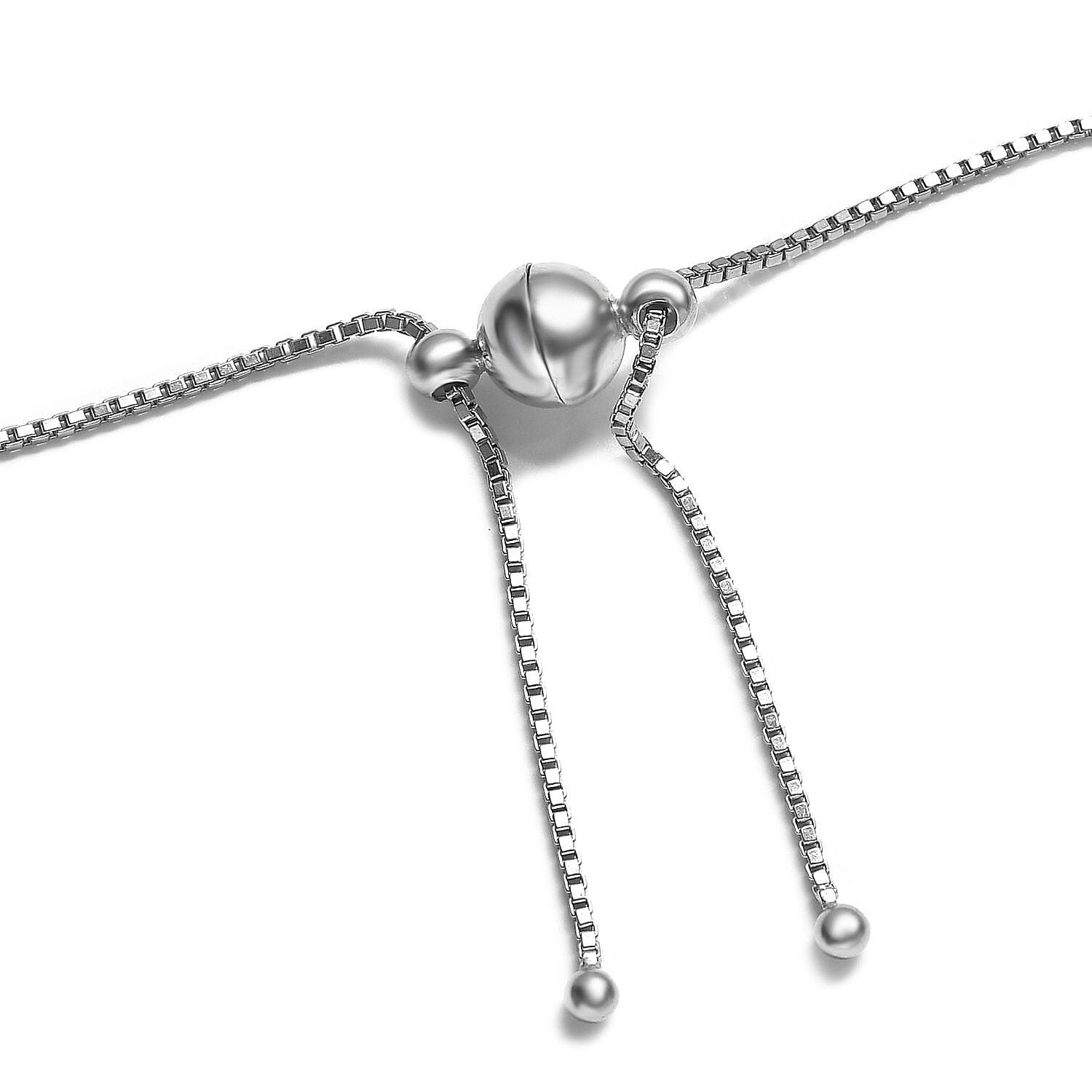 Songea Sapphire 40.00 ctw Beaded Necklace in Rhodium Over Sterling Silver 18 Inches