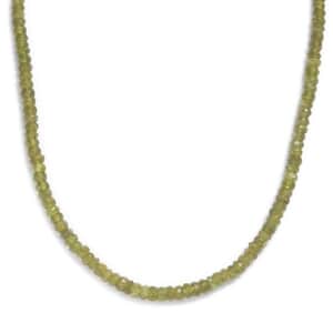 Vesuvianite 92.00 ctw Beaded Necklace in Rhodium Over Sterling Silver 18 Inches