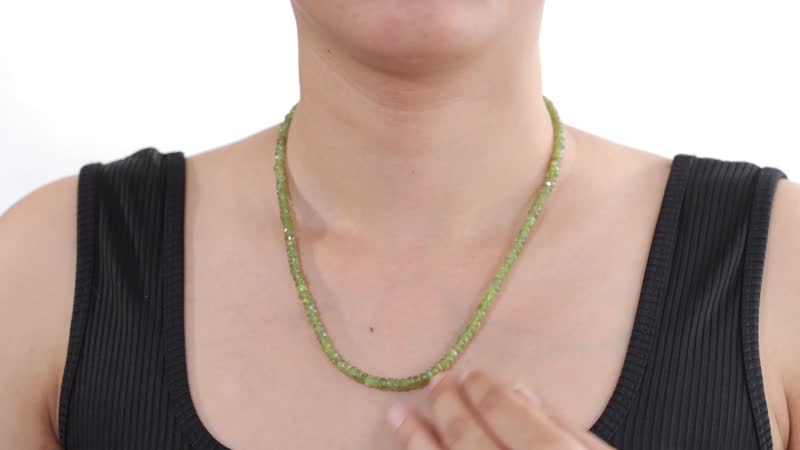 Vesuvianite 92.00 ctw Beaded Necklace in Rhodium Over Sterling Silver 18 Inches