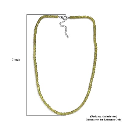 Vesuvianite 92.00 ctw Beaded Necklace in Rhodium Over Sterling Silver 18 Inches