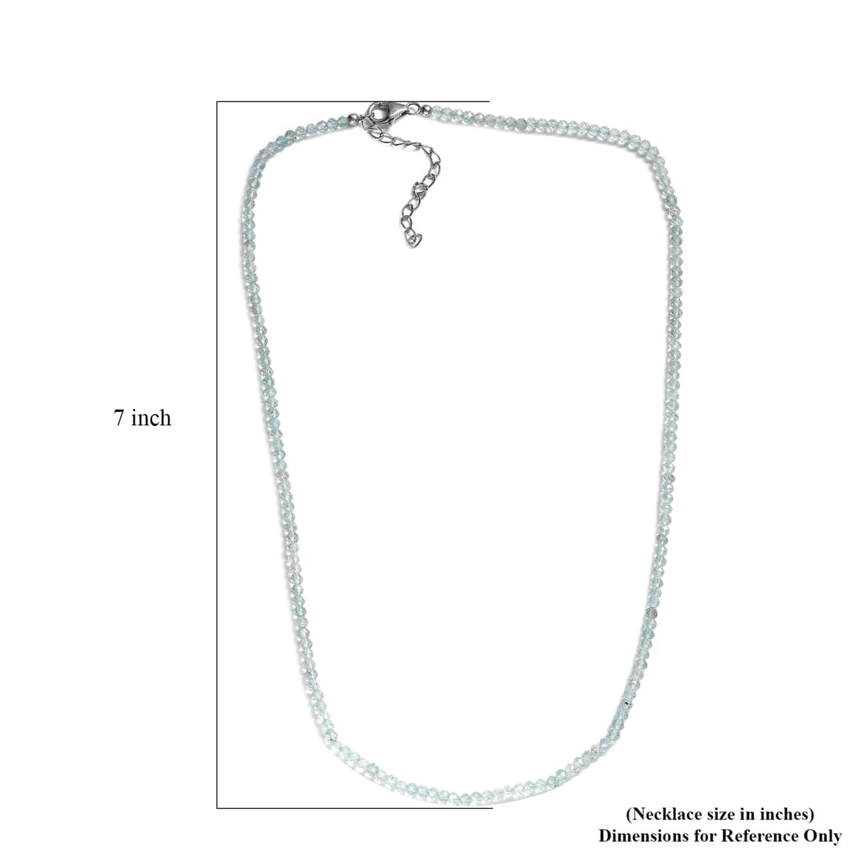 Mangoro Aquamarine 40.00 ctw Beaded Necklace in Rhodium Over Sterling Silver 18 Inches image number 5