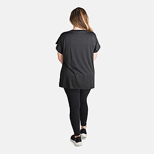 TAMSY Black Rhinestone Half Top&ndash; One Size Fits Most