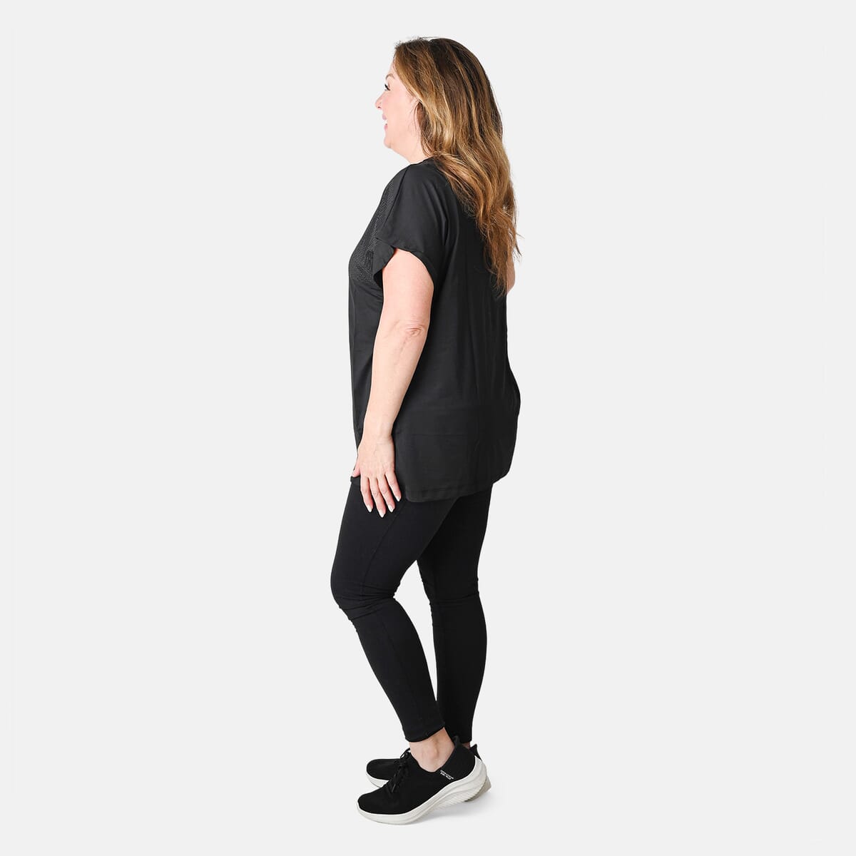 TAMSY Black Rhinestone Half Top– One Size Fits Most image number 2