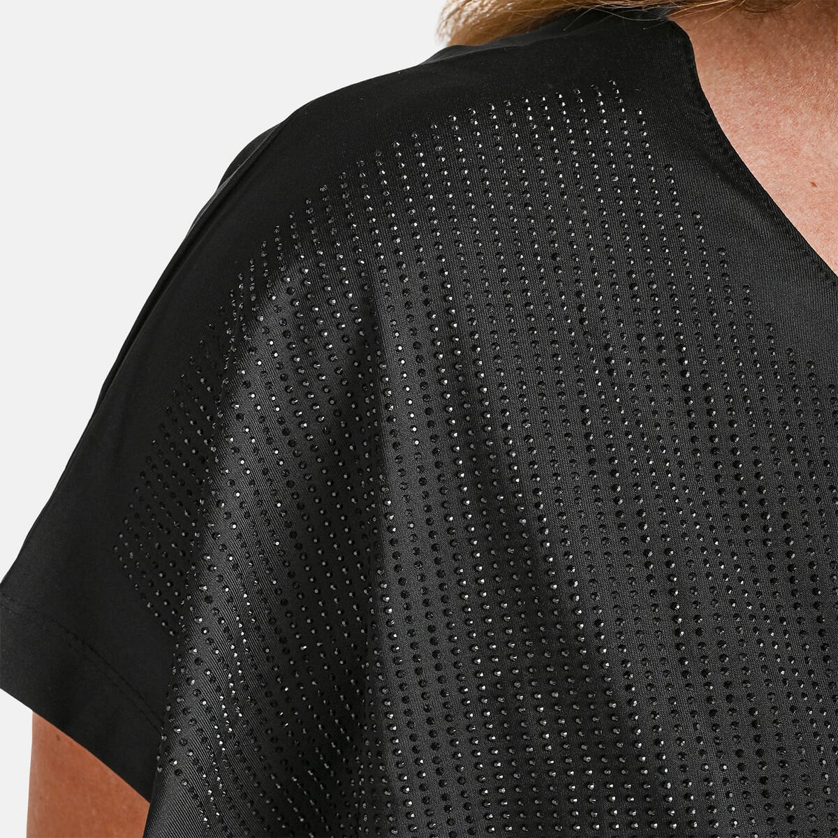 TAMSY Black Rhinestone Half Top– One Size Fits Most image number 3