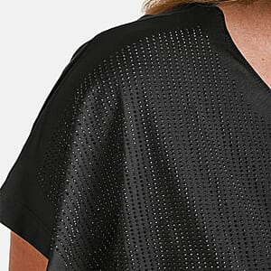 TAMSY Black Rhinestone Half Top&ndash; One Size Fits Most