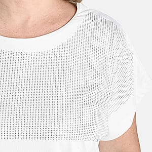 TAMSY White Rhinestone Half Top&ndash; One Size Fits Most