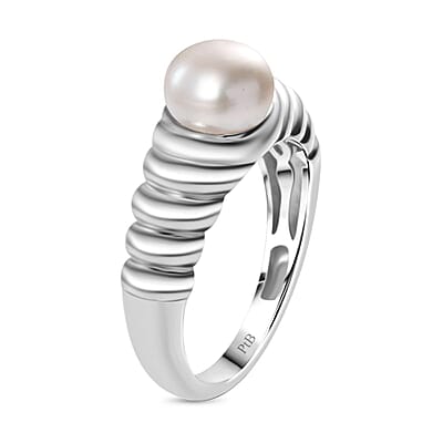 Freshwater Pearl Ring in Platinum Bond (Size 10.0)