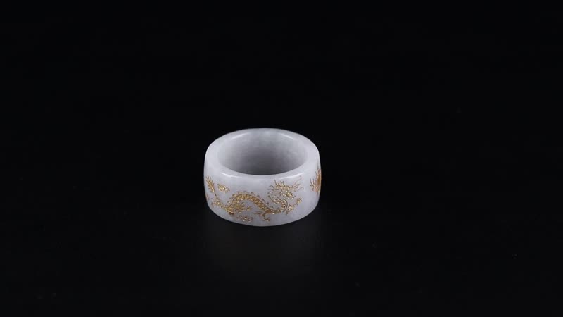 Natural Jade Carved Dragon Band Ring (Size 5.0) 35.00 ctw