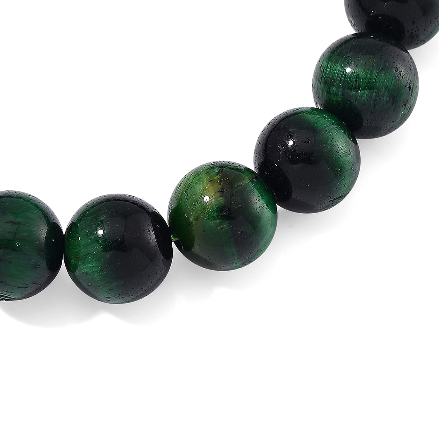 Green Tiger Eye (D) 150.00 ctw Beaded Stertch Bracelet