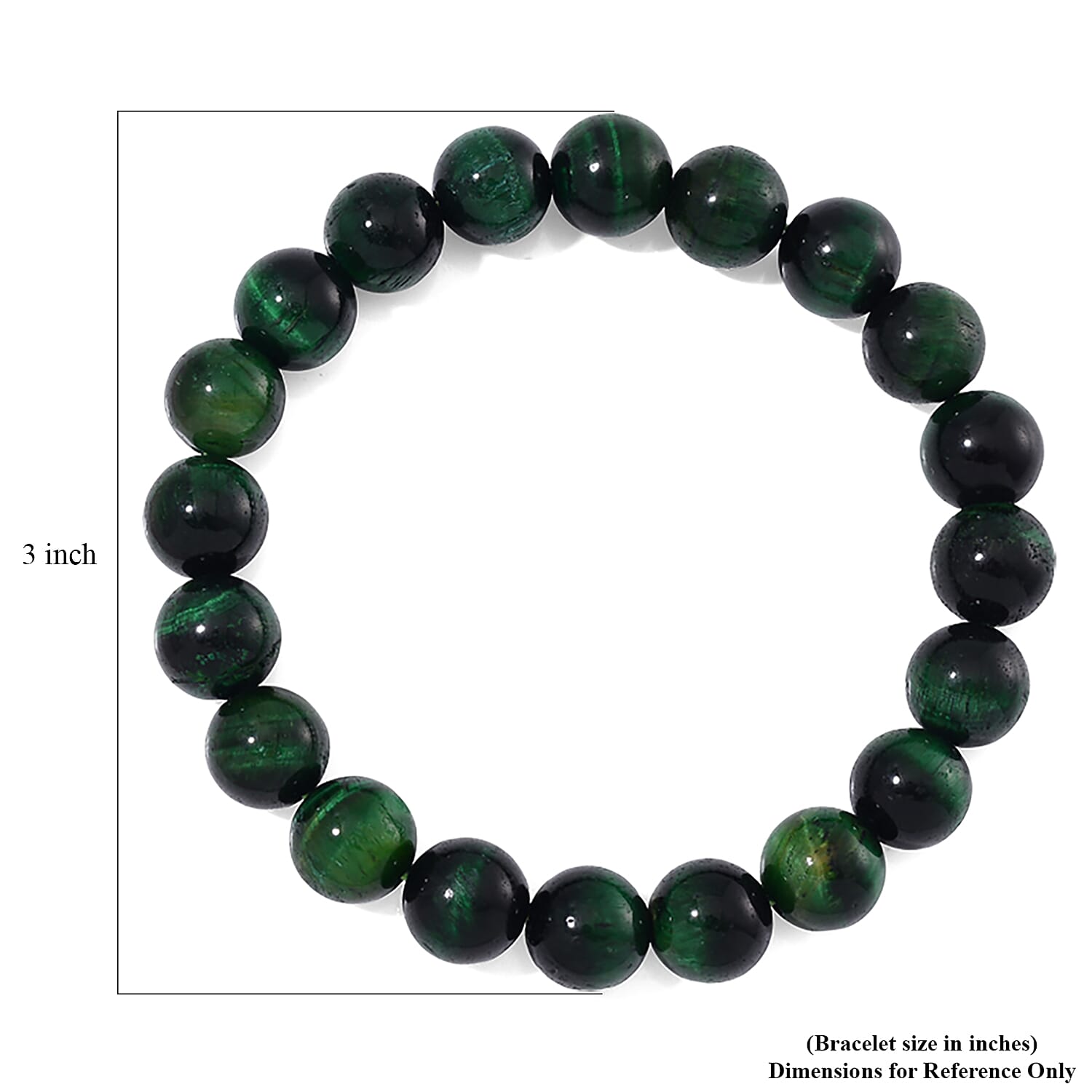 Green Tiger Eye (D) 150.00 ctw Beaded Stertch Bracelet
