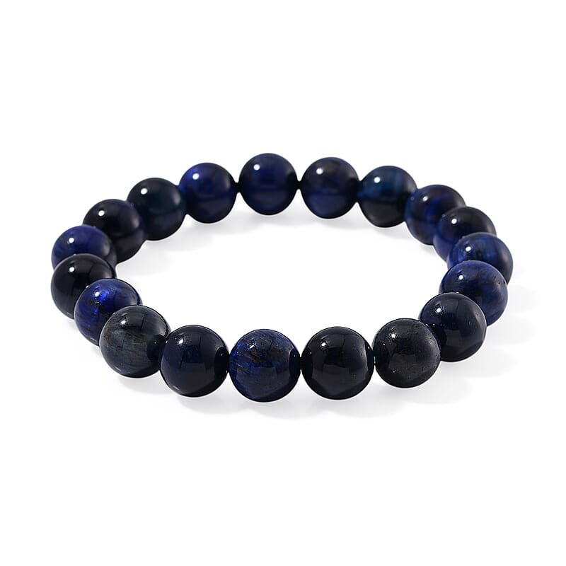 Blue Tiger's Eye (D) 150.00 ctw Beaded Stretch Bracelet