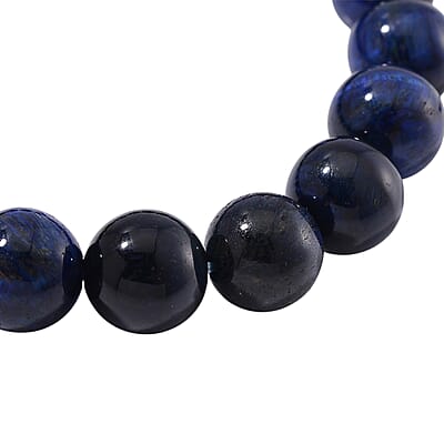 Blue Tiger's Eye (D) 150.00 ctw Beaded Stretch Bracelet