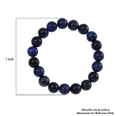 Blue Tiger's Eye (D) 150.00 ctw Beaded Stretch Bracelet