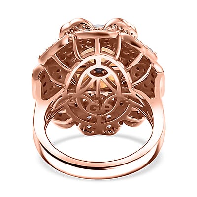 GP Italian Garden CollectionPremium Ethiopian Welo Opal and Multi Gemstone 4.00 ctw Ring in 18K Vermeil Rose Gold Over Sterling Silver (Size 10.0)