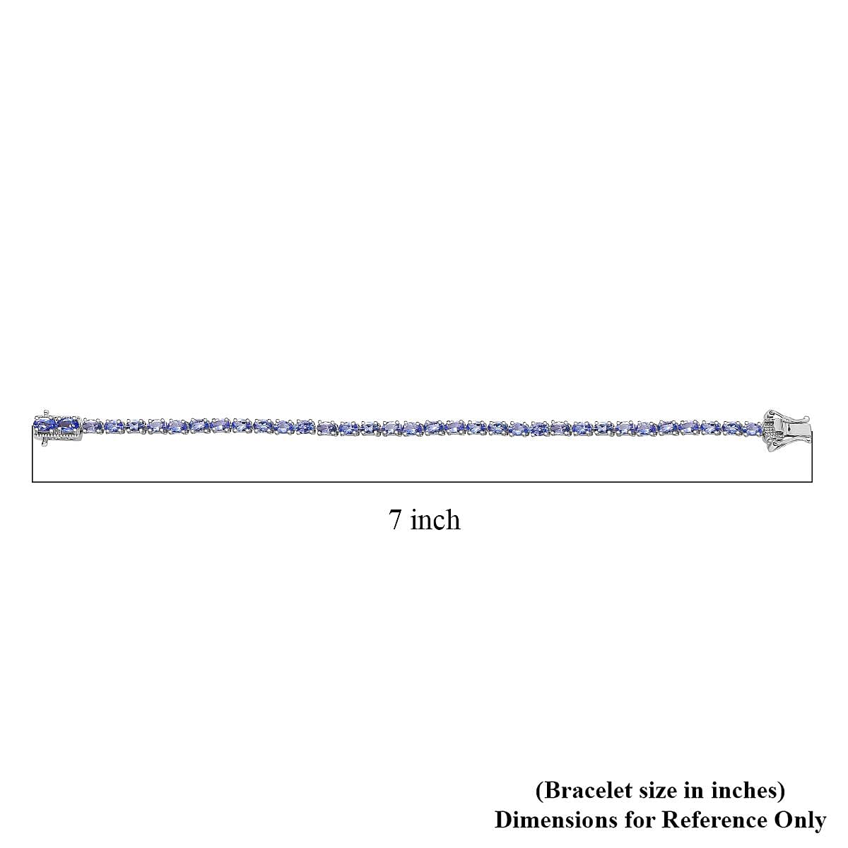 D'Joy Tanzanite 5.60 ctw Tennis Bracelet in Rhodium Over Sterling Silver (6.50 In)