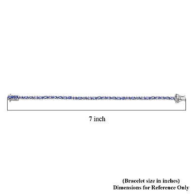 D'Joy Tanzanite 5.60 ctw Tennis Bracelet in Rhodium Over Sterling Silver (6.50 In)