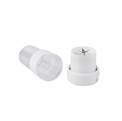 Portable and Rechargeable Juicer with Straw and Lid - White (Built-in 1200mAh Battery) (350 ml)