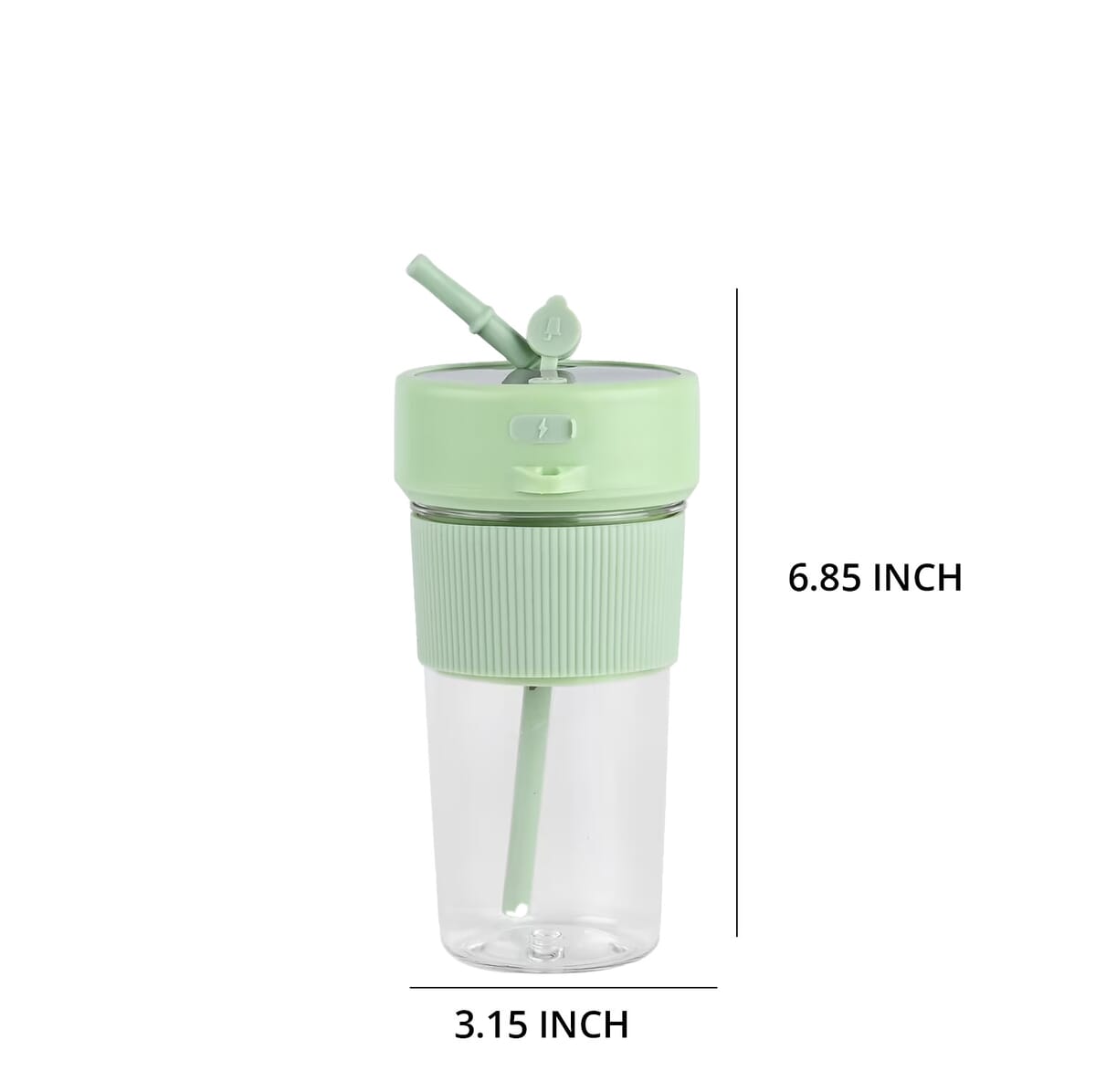 Portable and Rechargeable Juicer with Straw and Lid - Green (Built-in 1200mAh Battery) (350 ml) image number 7