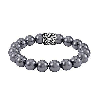 Terahertz 120.00 ctw Beaded Stretch Bracelet (Adjustable) in Stainless Steel