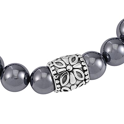 Terahertz 120.00 ctw Beaded Stretch Bracelet (Adjustable) in Stainless Steel