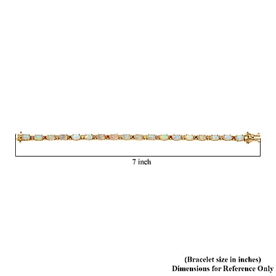 D'Joy Premium Ethiopian Welo Opal and Multi Sapphire 6.10 ctw Bloom Link Bracelet in 18K Vermeil Yellow Gold Over Sterling Silver (6.50 In)