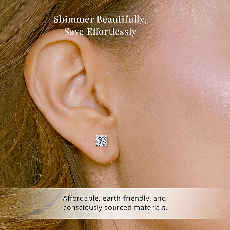 Luxuriant Lab Grown Diamond G VS 0.50 ctw Earrings in 14K White Gold