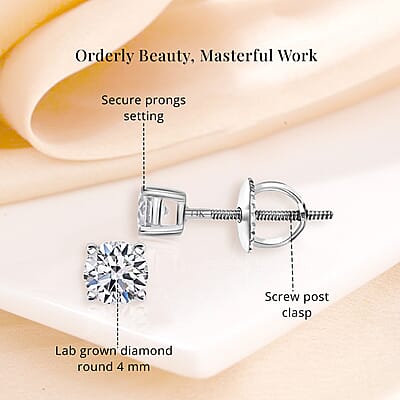 Luxuriant Lab Grown Diamond G VS 0.50 ctw Earrings in 14K White Gold