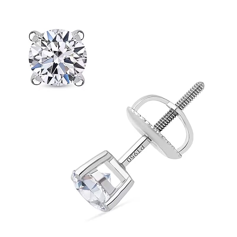 Luxuriant Lab Grown Diamond G VS 1.00 ctw Stud Noble Light Earrings in 950 Platinum