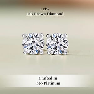 Luxuriant Lab Grown Diamond G VS 1.00 ctw Stud Noble Light Earrings in 950 Platinum