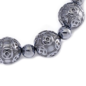 Terahertz 150.00 ctw Money Coin Carved Beaded Stretch Bracelet